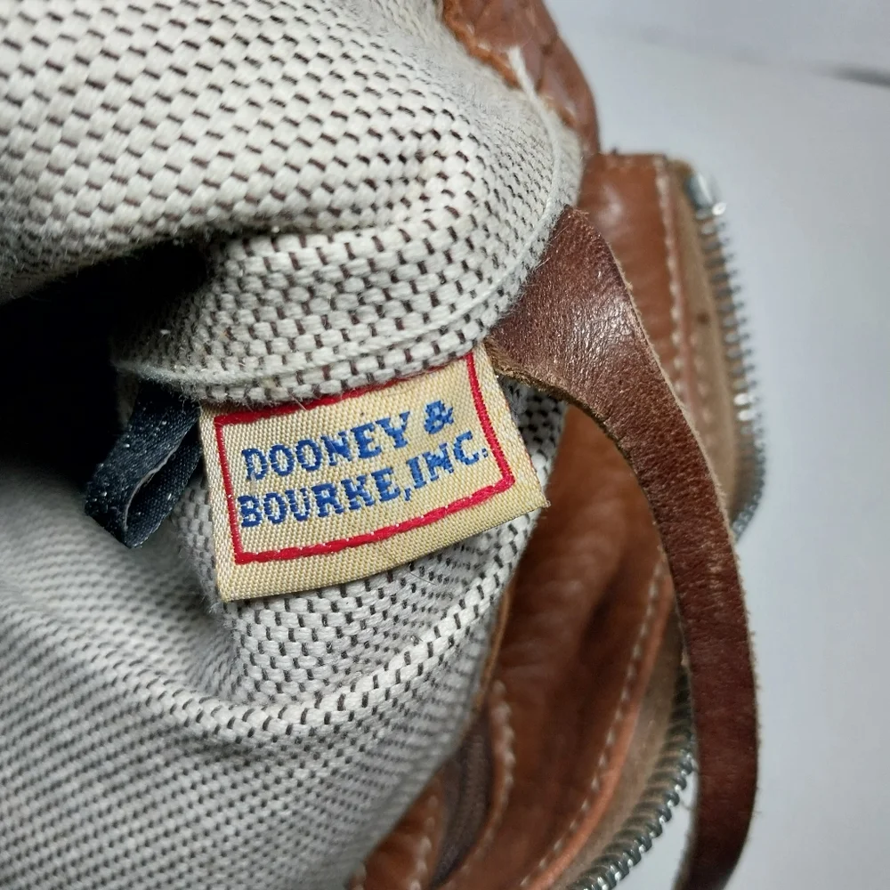 Dooney & Bourke All Weather Leather 2 Shoulder Brown Pebble Tote Bag - Picture 5 of 16